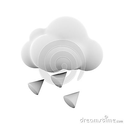 3d rendering hail cloud icon. 3d render weather cloud with hail icon. Hail cloud Stock Photo
