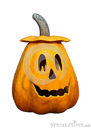 3D Rendering Halloween Pumpkin on White Stock Photo