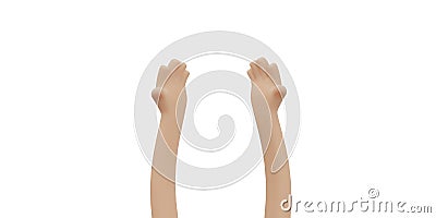 3D Rendering of hand reaching concept of help support unity and teamwork. Cartoon Illustration