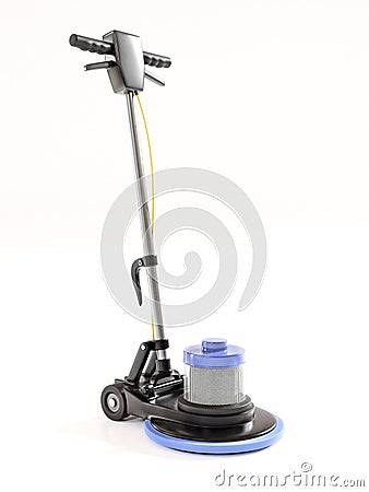 Handheld floor buffer on white Stock Photo