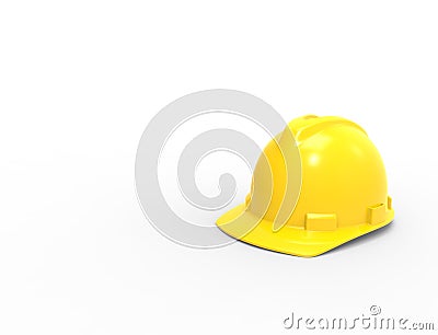 3D rendering of a hard construction safety helmet Stock Photo