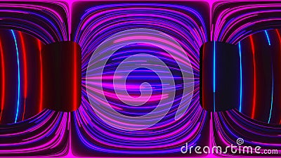 3d rendering of HDRI Cart background. Computer generated abstract composition of colored neon lines Stock Photo