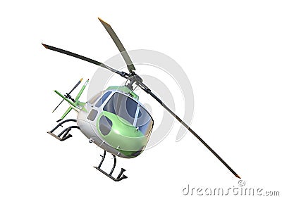 3D Rendering Helicopter on White Stock Photo