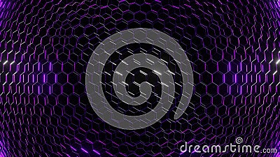 3d Rendering Hexagonal background, depth of field effect. Futuristic cellular Stock Photo