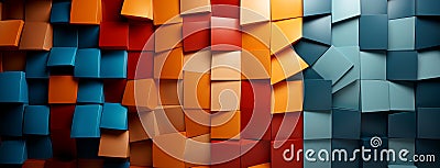 3D Rendering - High Quality Gradient Colors and Abstract Swirling Shapes. Stock Photo