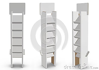 3D rendering - High resolution image Floor standing leaflet holders and magazine racks Isolated on a white background high quality Stock Photo