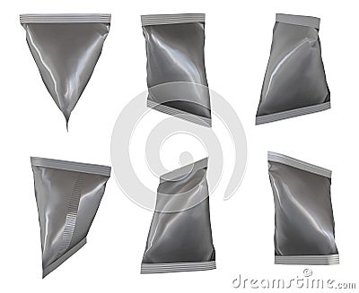 3D rendering - High resolution image six colors of tetrahedral bag Isolated on a white background high quality details Stock Photo