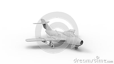 3d rendering of a historic fighter airplane in white studio background Stock Photo