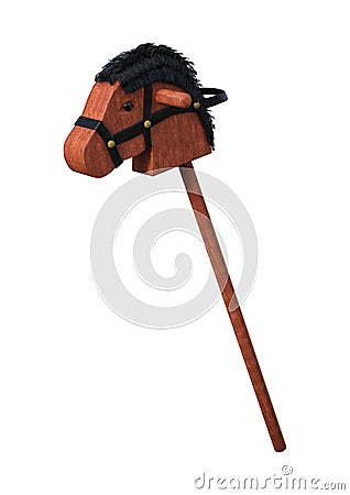 3D Rendering Hobby Horse on White Stock Photo