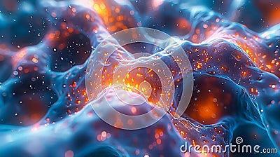 3D rendering of the human brain neurons network show Stock Photo