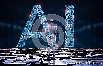 Robot with ai Stock Photo