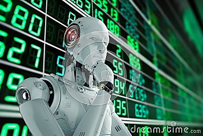 Robot analyze stock Stock Photo