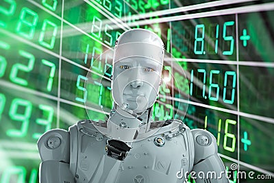 Robot analyze stock Stock Photo