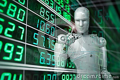 Robot analyze stock Stock Photo