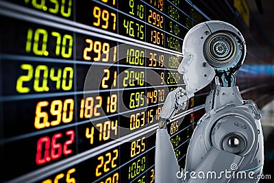 Robot analyze stock Stock Photo