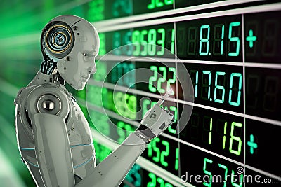 Robot analyze stock Stock Photo