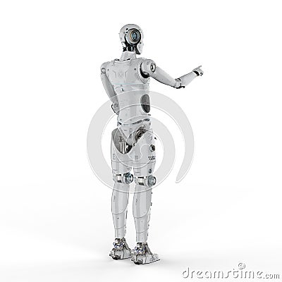 Robot finger point Stock Photo