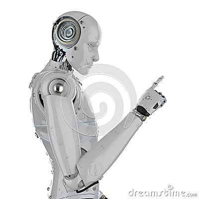 Robot finger point Stock Photo