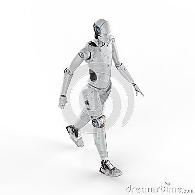 Humanoid robot walk Stock Photo