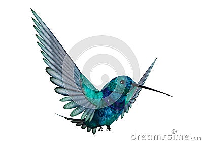 3D Rendering Humming Bird on White Stock Photo