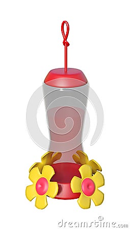 3D Rendering Hummingbird Feeder on White Stock Photo