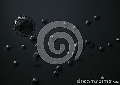 3d rendering of Icosahedron geometric shapes Stock Photo