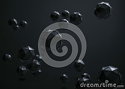 3d rendering of Icosahedron geometric shapes Stock Photo