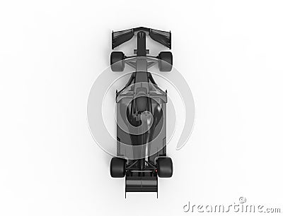 3D rendering illustration of a all black formula race sport car Cartoon Illustration