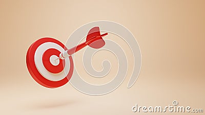 3D rendering illustration goal setting business goals planning to achieve goals red arrow in the middle Cartoon Illustration