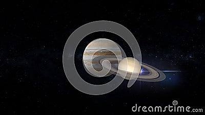 Great conjunction of jupiter and saturn 3d illustration Cartoon Illustration