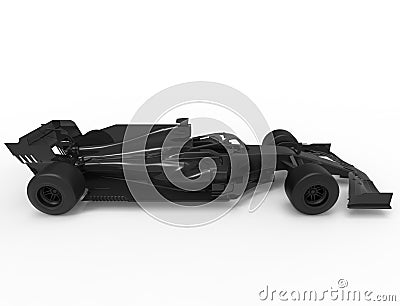 3D rendering illustration of a all black formula race sport car Cartoon Illustration