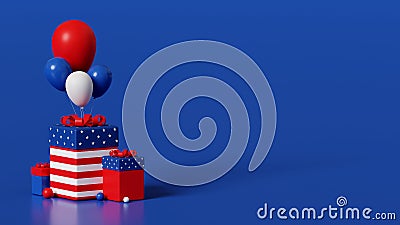 3d rendering USA independence day background 193 Cartoon Illustration