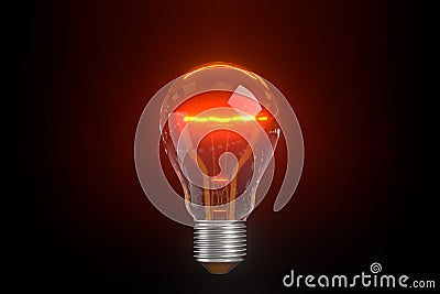 3d rendering illustration .Set of realistic edison light bulb.Vintage electric lamps glowing light bulbs isolated on black . Cartoon Illustration