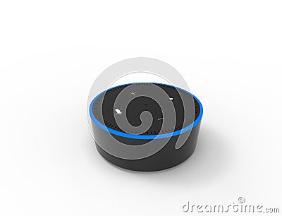 3D rendering of a virtual voice assistant isolated in white background. Cartoon Illustration