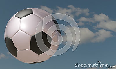 3d rendering illustrations of a ball in the in beautiful sky. Cartoon Illustration