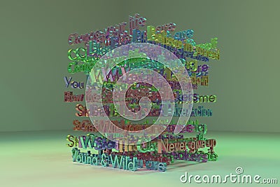 3D rendering. Illustrations of CGI typography, motivation relate Stock Photo