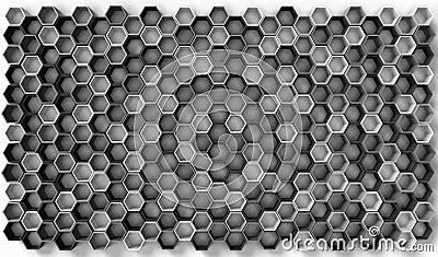 3d rendering image of hexagon solid shape Stock Photo