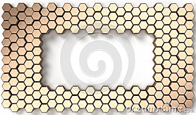 3d rendering image of hexagon solid shape Stock Photo