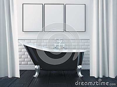 3d rendering interior of a bathroom Stock Photo