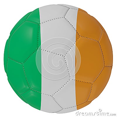 Ireland flag on a soccer ball Stock Photo