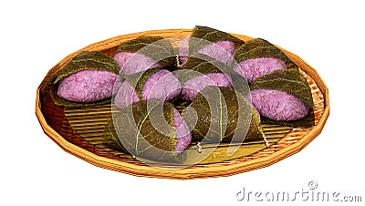 3D Rendering Japanese Sweet Domyoji Plate on White Stock Photo