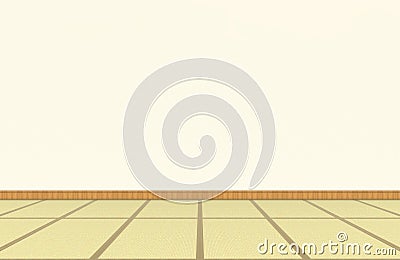 3d rendering. Japanese Traditional Tatami floor with empty cement wall background. Stock Photo