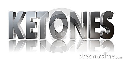 3D rendering ketones word - Ketone bodies concept letter design Stock Photo