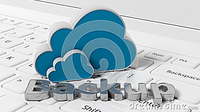 3D rendering of keyboard with Backup Stock Photo
