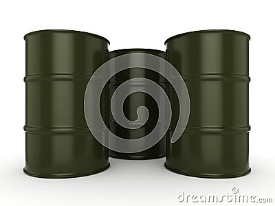 3D rendering khaki barrels Stock Photo