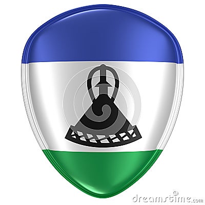 3d rendering of a Kingdom of Lesotho flag icon. Stock Photo