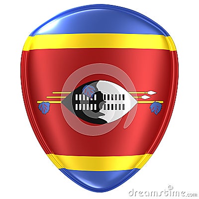 3d rendering of a Kingdom of Swaziland flag icon. Stock Photo