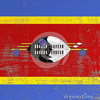 Scratched Kingdom of Swaziland flag Stock Photo