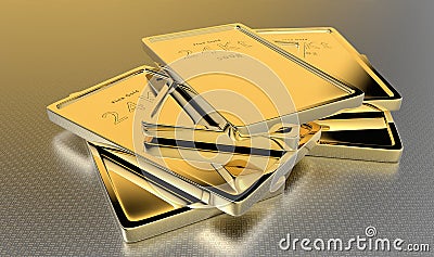 24kt gold ingots Stock Photo
