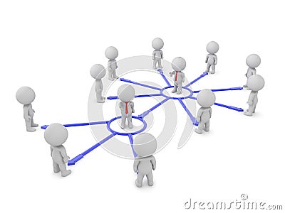 3D Rendering of leadership chain of command network Stock Photo